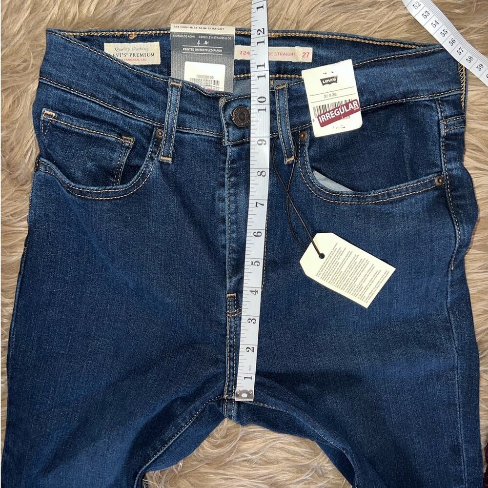 New Levi's womens 724 High Rise Slim Straight Denim Jeans Size 27 X 28 - Picture 5 of 10